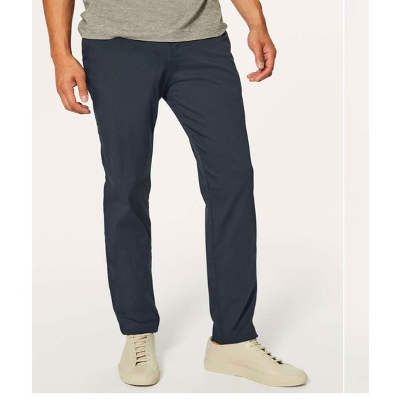 Lululemon Mens Size 33 Commission Pant Classic "Swift Cotton" Melanite Gray - Picture 2 of 7